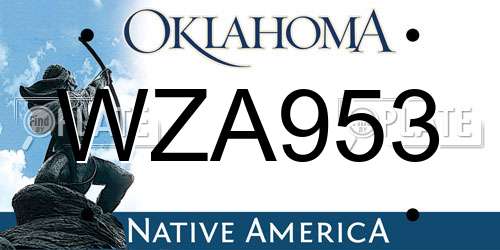 WZA953 Oklahoma License Plate