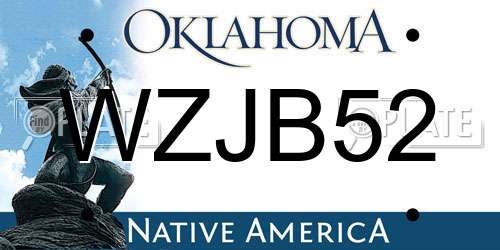 WZJB52 Oklahoma License Plate