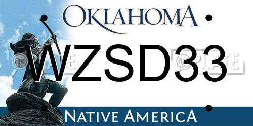 WZSD33 Oklahoma License Plate