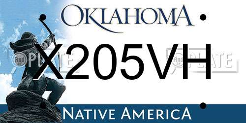 X205VH Oklahoma License Plate