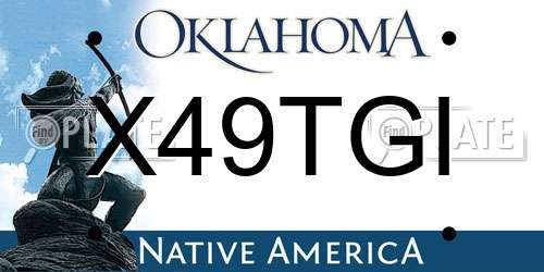 X49TGI Oklahoma License Plate