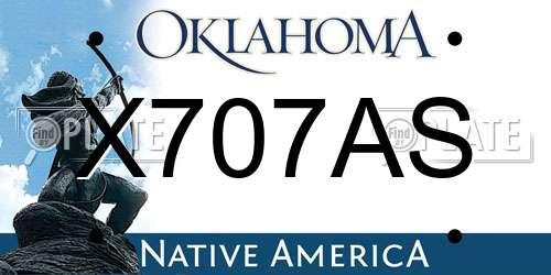X707AS Oklahoma License Plate