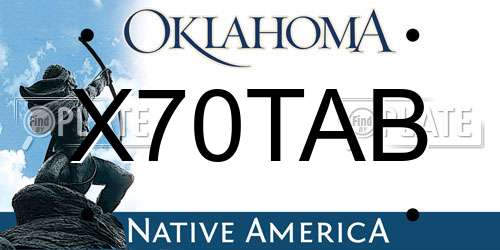 X70TAB Oklahoma License Plate