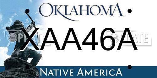 XAA46A Oklahoma License Plate