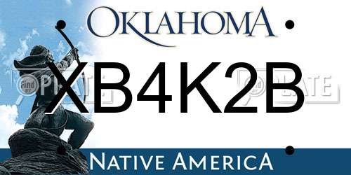 XB4K2B Oklahoma License Plate