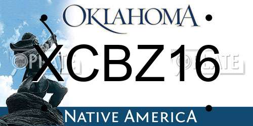 XCBZ16 Oklahoma License Plate