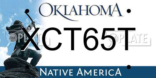 XCT65T Oklahoma License Plate