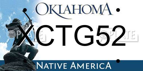 XCTG52 Oklahoma License Plate