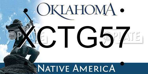 XCTG57 Oklahoma License Plate