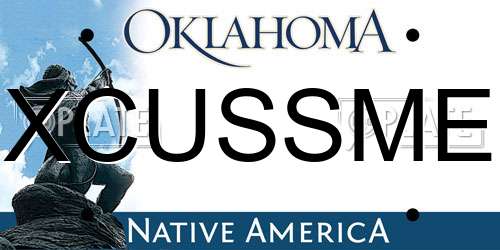 XCUSSME Oklahoma License Plate