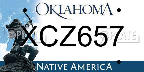 XCZ657 Oklahoma License Plate