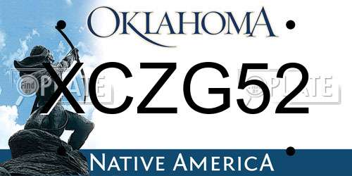 XCZG52 Oklahoma License Plate