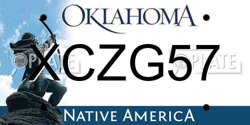 XCZG57 Oklahoma License Plate