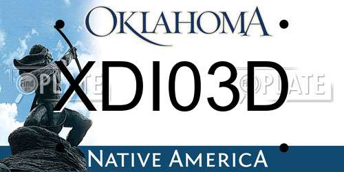 XDI03D Oklahoma License Plate