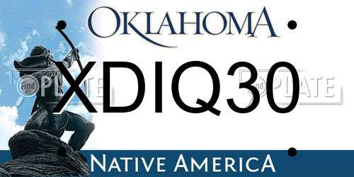 XDIQ30 Oklahoma License Plate