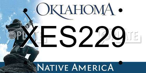 XES229 Oklahoma License Plate