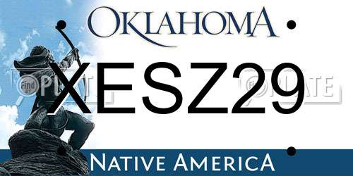 XESZ29 Oklahoma License Plate