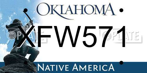 XFW571 Oklahoma License Plate