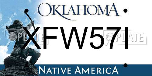XFW57I Oklahoma License Plate