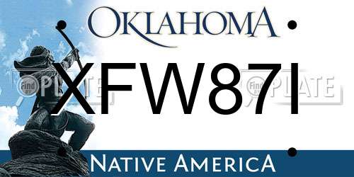 XFW87I Oklahoma License Plate