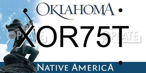 XOR75T Oklahoma License Plate