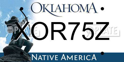 XOR75Z Oklahoma License Plate