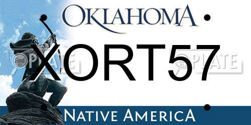 XORT57 Oklahoma License Plate