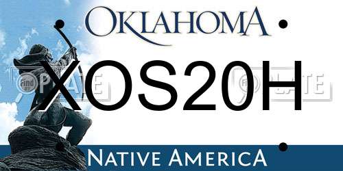 XOS20H Oklahoma License Plate