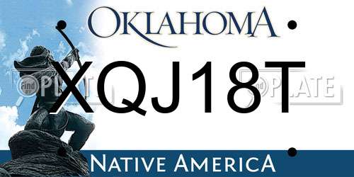 XQJ18T Oklahoma License Plate