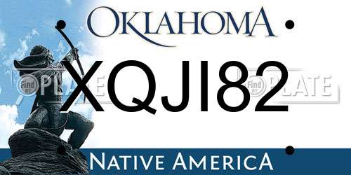 XQJI82 Oklahoma License Plate