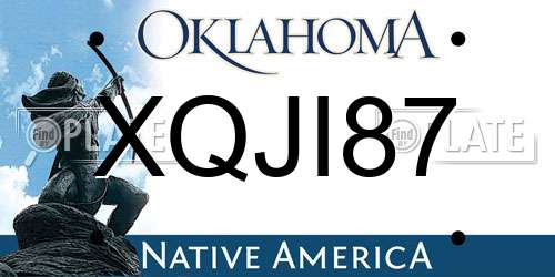 XQJI87 Oklahoma License Plate