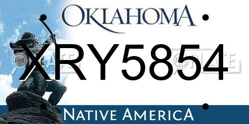 XRY5854 Oklahoma License Plate