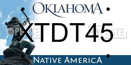 XTDT45 Oklahoma License Plate