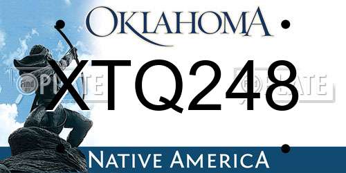 XTQ248 Oklahoma License Plate