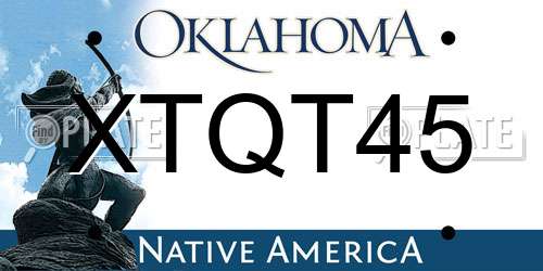 XTQT45 Oklahoma License Plate