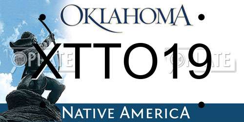 XTTO19 Oklahoma License Plate