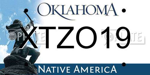 XTZO19 Oklahoma License Plate