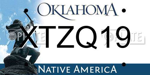 XTZQ19 Oklahoma License Plate