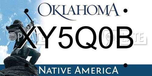 XY5Q0B Oklahoma License Plate