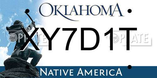 XY7D1T Oklahoma License Plate