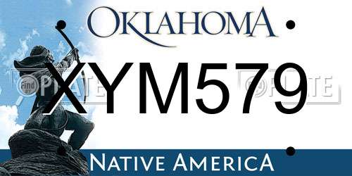 XYM579 Oklahoma License Plate