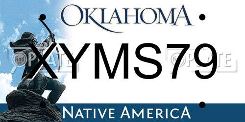 XYMS79 Oklahoma License Plate