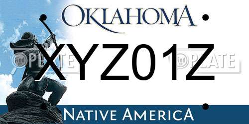 XYZ01Z Oklahoma License Plate