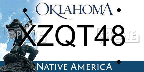XZQT48 Oklahoma License Plate