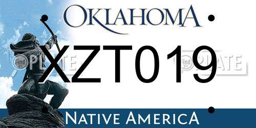 XZT019 Oklahoma License Plate