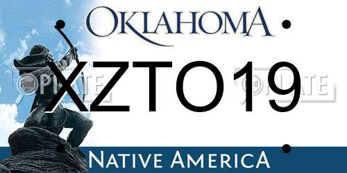 XZTO19 Oklahoma License Plate