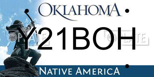 Y21BOH Oklahoma License Plate