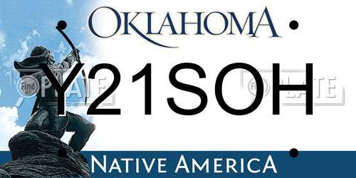 Y21SOH Oklahoma License Plate
