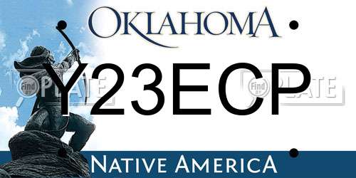 Y23ECP Oklahoma License Plate