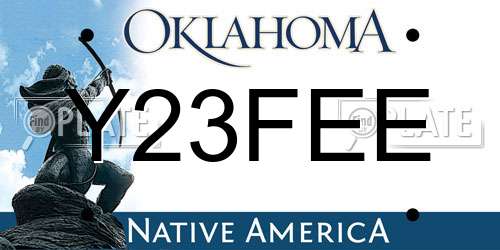 Y23FEE Oklahoma License Plate